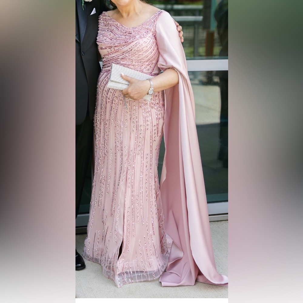 Pink Mermaid Elegant Evening Gown